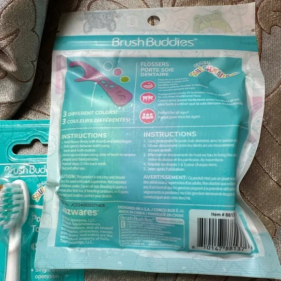 Original Squishmallows electric toothbrush and toothpaste and floss picks NWT - Picture 9 of 10